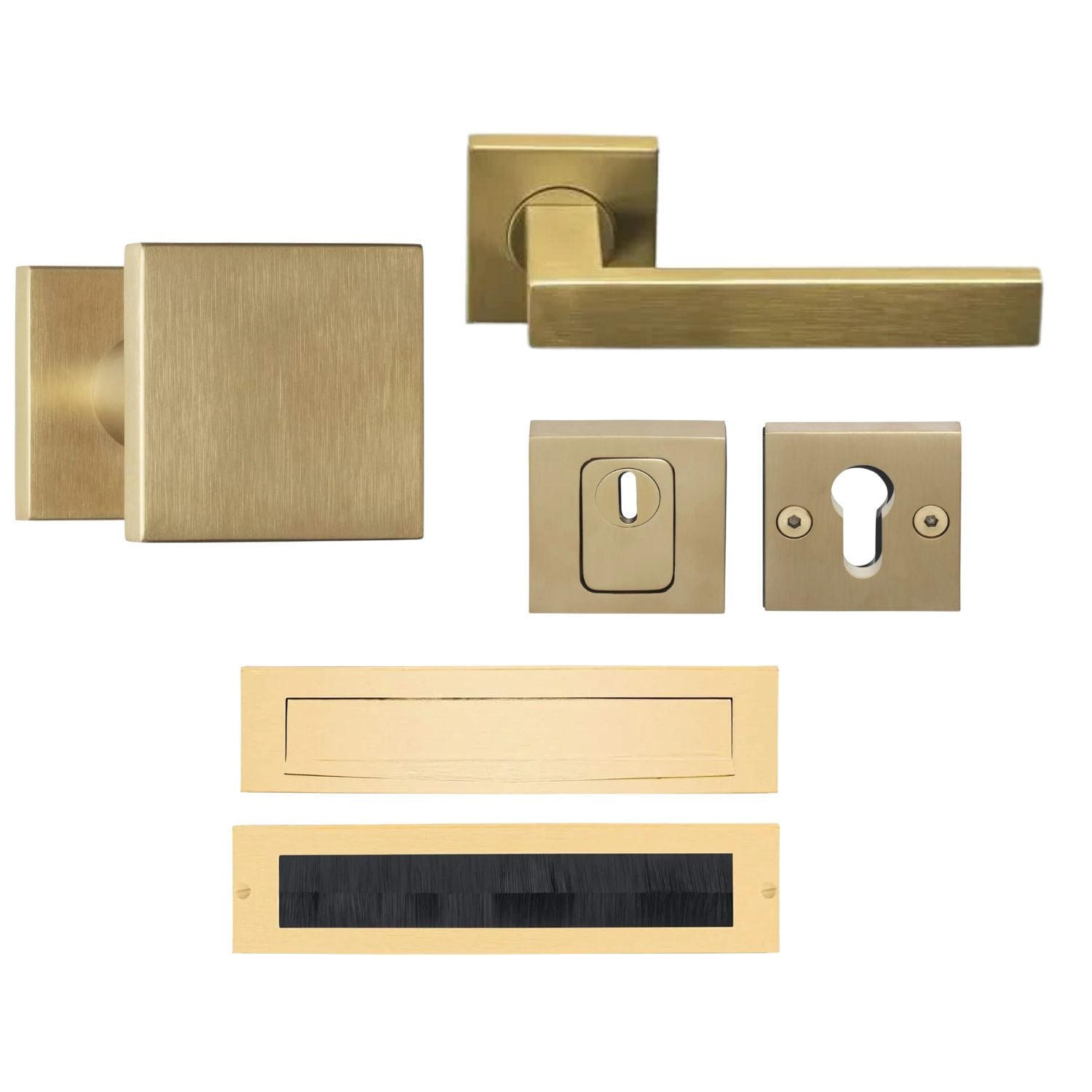 Formani | Complete Voordeurset | knop/kruk | Goud PVD BSQ2 | SKG3 - Deurbeslag-expert