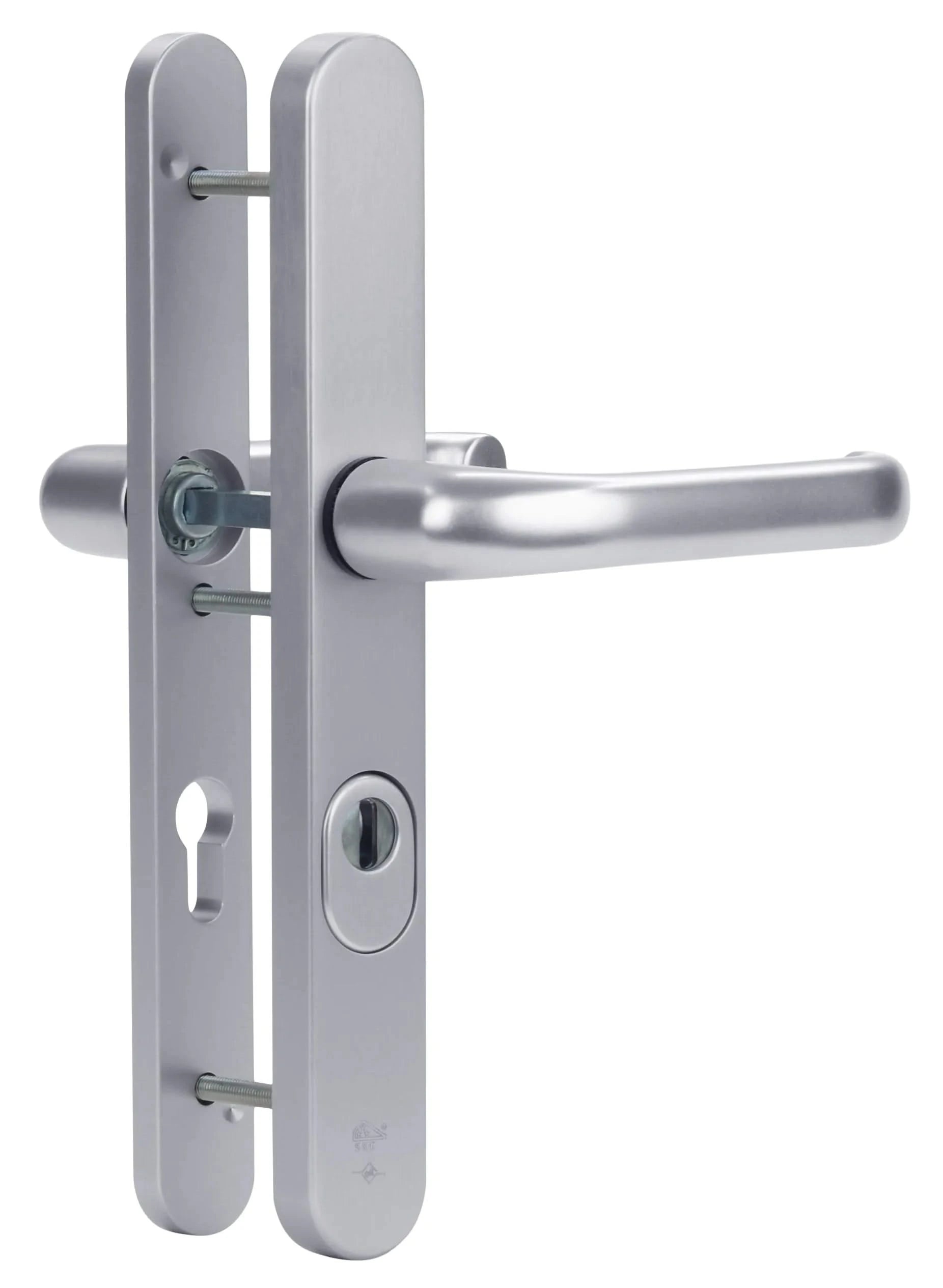 Dieckmann Brabant renovatie smaldeur achterdeurbeslag met aan 2 zijden een kruk en afgerond schild D325XXL - Deurbeslag-expert