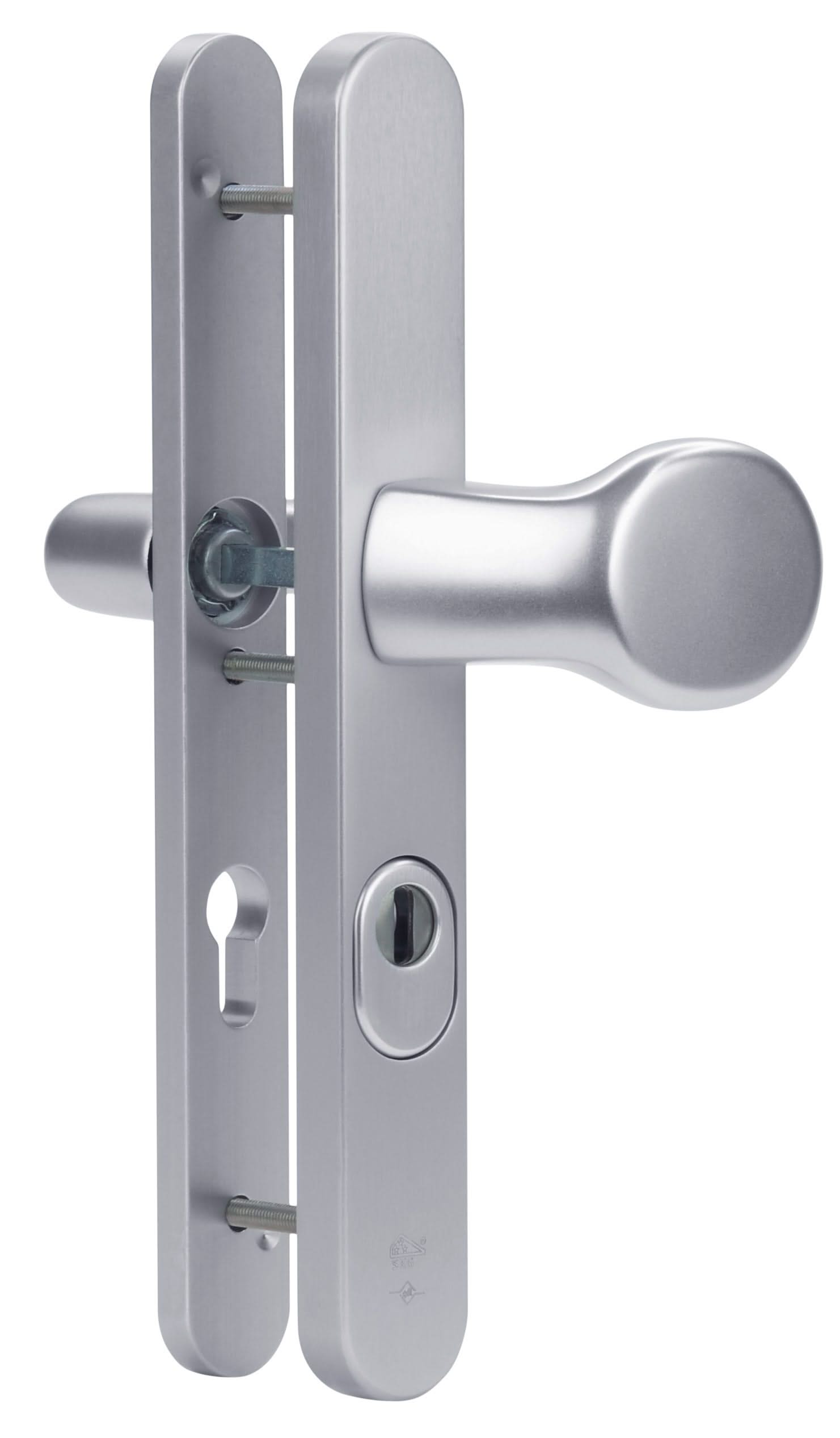 Dieckmann Brabant renovatie smaldeur voordeurbeslag met vaste greep en afgerond schild D326XXL - Deurbeslag-expert