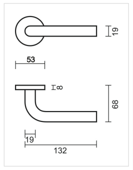 HDD Pro DEURKRUK PRO L SHAPE 19MM CLASS 3 ZWART STRUCTUUR UV - Deurbeslag-expert