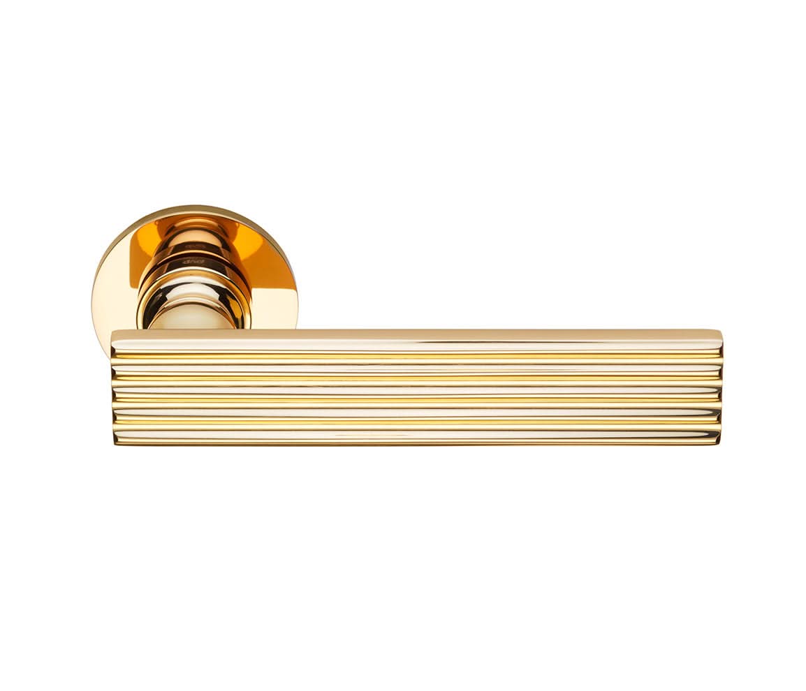 DND | Deurkruk | Eleonora RR FI | Bright Goud PVD | Rond Rozet - Deurbeslag-expert