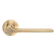 DND | Deurkruk | Ginkgo Biloba RR FI | Warm Goud PVD | Rond Rozet - Deurbeslag-expert