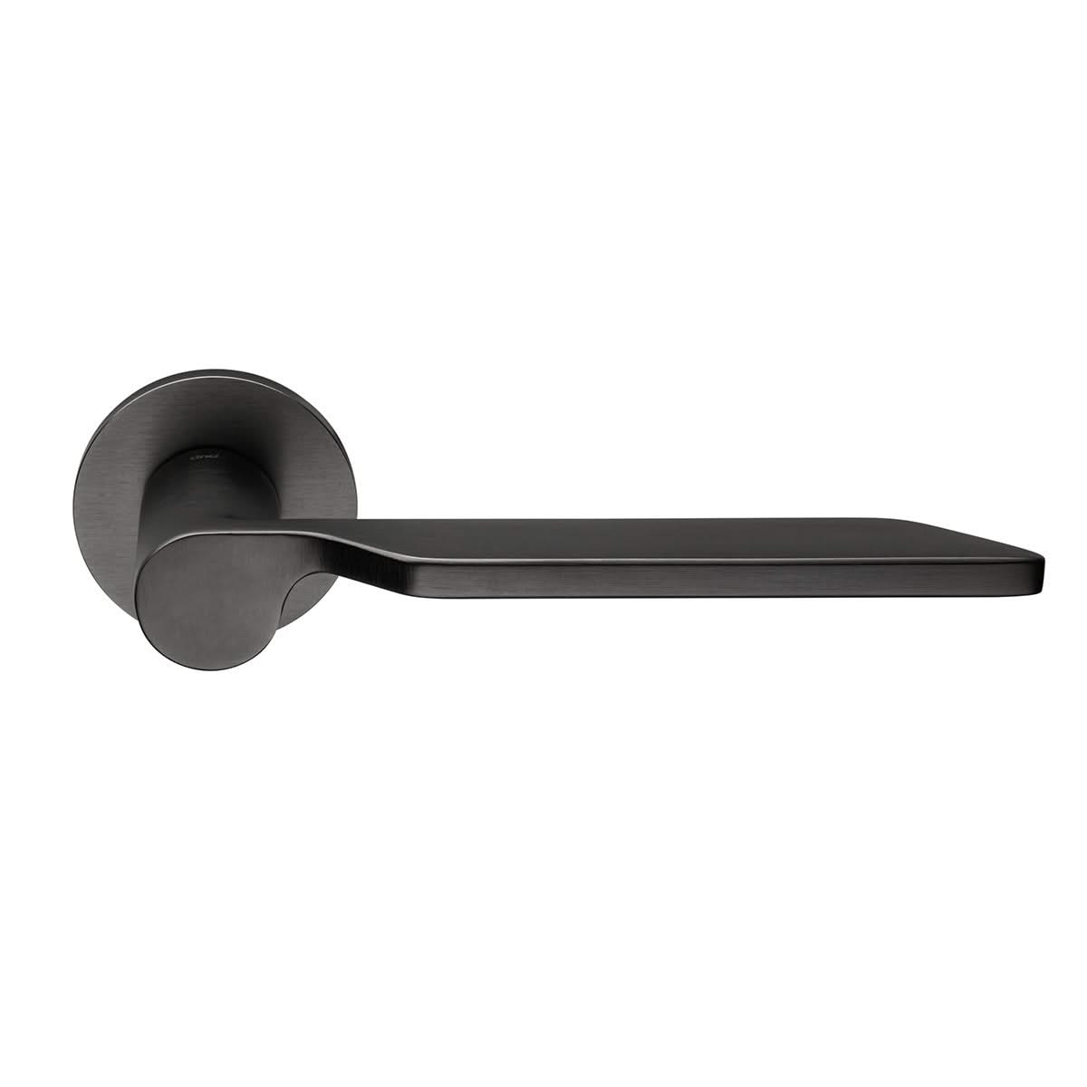 DND | Deurkruk | LUXURY RR FI | Gun Metal PVD | Rond Rozet - Deurbeslag-expert
