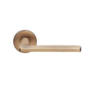DND | Deurkruk | LUCE P RR VIS | Mat Brons | Rond Rozet - Deurbeslag-expert