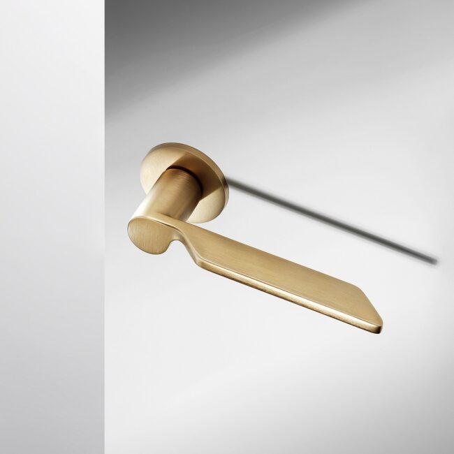DND | Deurkruk | Levante RR FI | Warm Goud PVD | Rond Rozet - Deurbeslag-expert