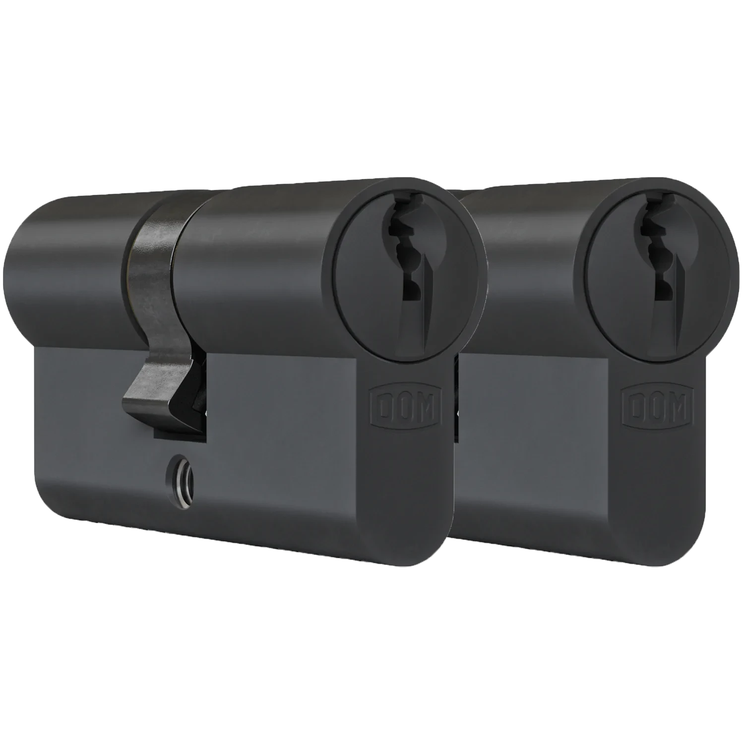 DOM plura cilinders mat zwart 2 gelijksluitend