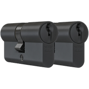 DOM plura cilinders mat zwart 2 gelijksluitend