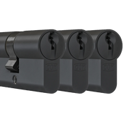 DOM plura cilinders zwart 3 gelijksluitend