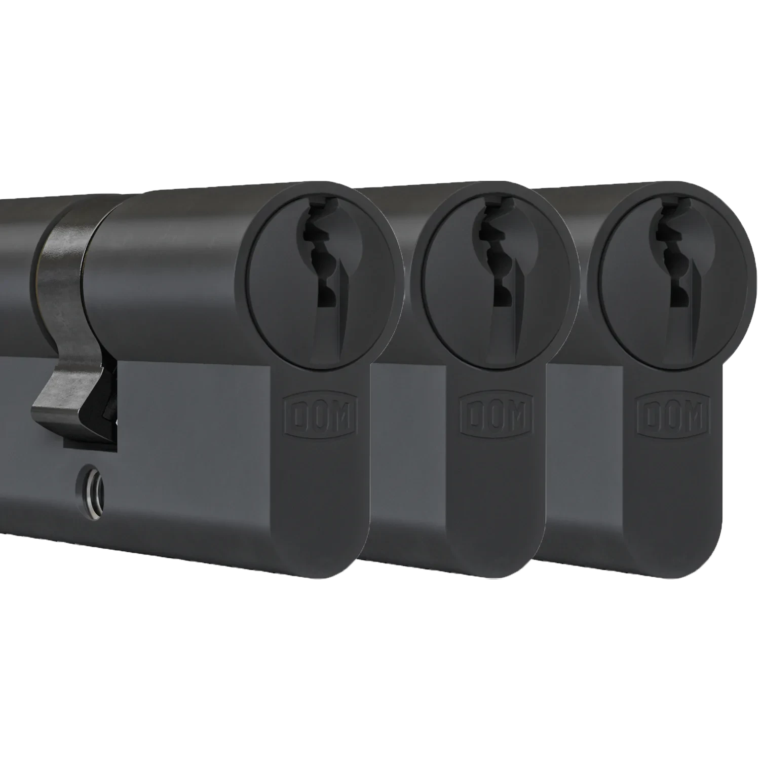 DOM plura cilinders zwart 3 gelijksluitend