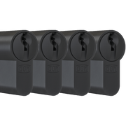 DOM plura cilinders zwart 4 gelijksluitende