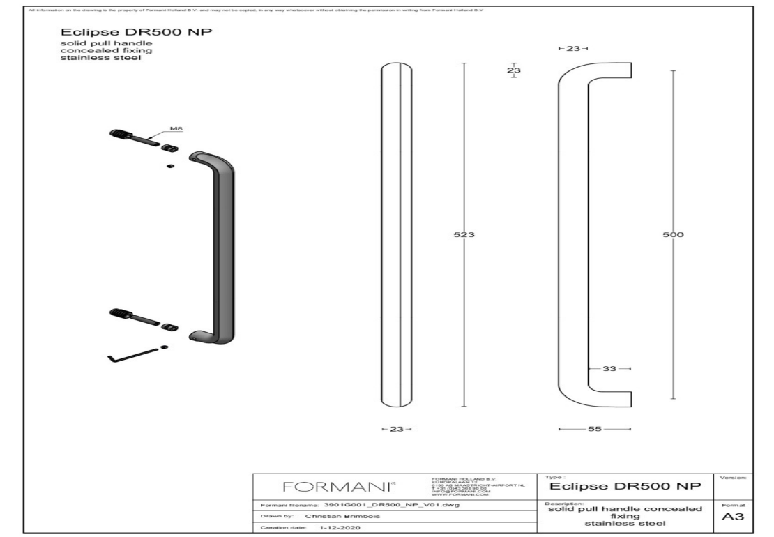 Formani | DR500 NP | Deurgreep | brons