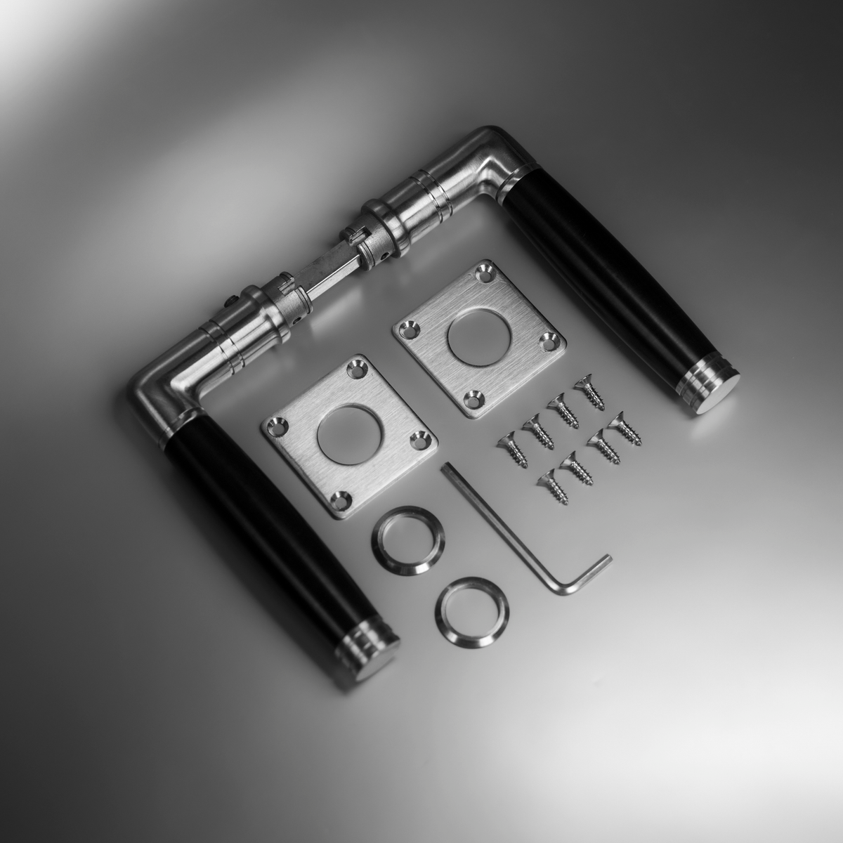 Intersteel Deurkruk Ton 212 met vierkant rozet 42x42x2 mm rvs geborsteld