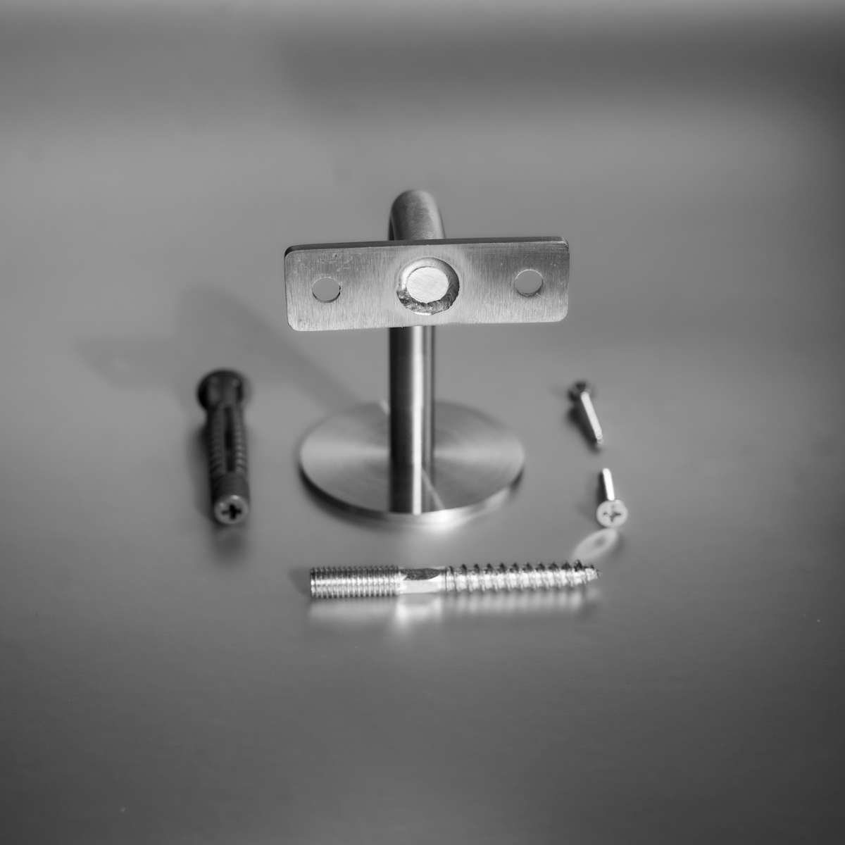Intersteel | Leuninghouder gebogen vlak zadel | RVS Geborsteld