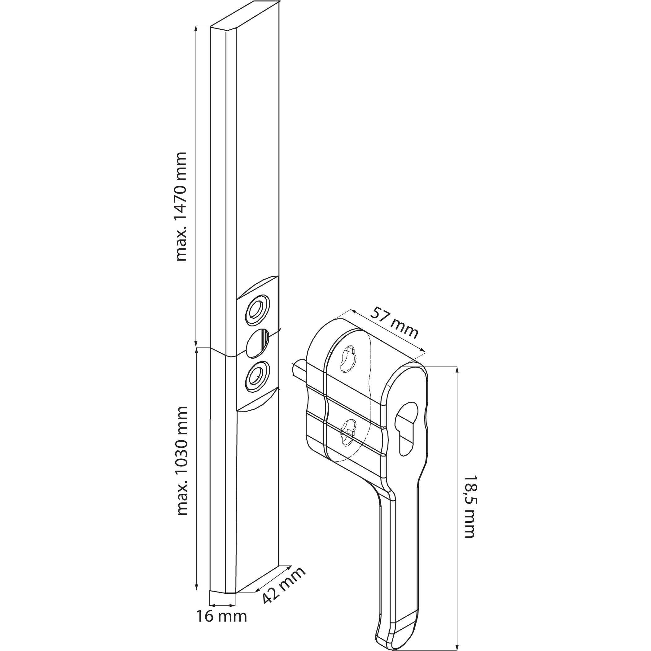 DX - Espagnoletsluiting SKG**® zamac wit epoxy coating - Deurbeslag-expert