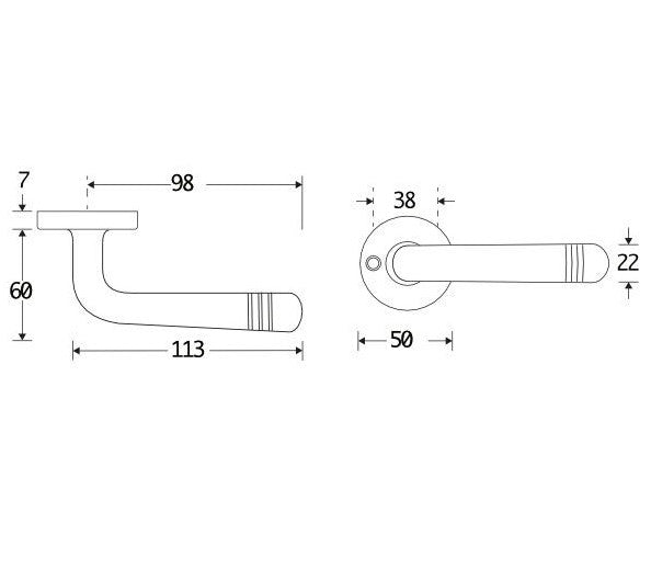 Artitec Deurkruk op rond rozet Art-Deco/Elegant Messing antiek