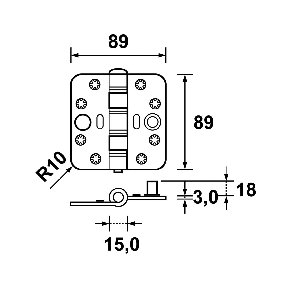 Veiligheidsscharnier Smart Easyfix 1687-09-23/VE LIJNTEKENING