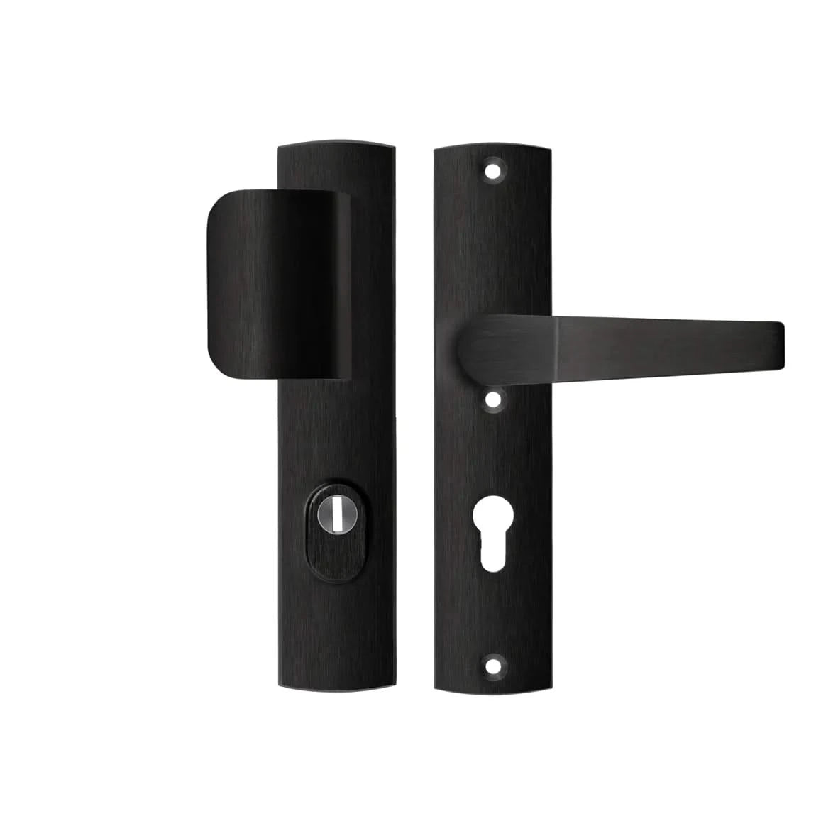 AXA | Veiligheidsbeslag Premium D-duwer+kruk Arrow | PC72 | Anti-kerntrek | Omkeerbaar | 242x52x13 | Alu | Zwart | SKG3