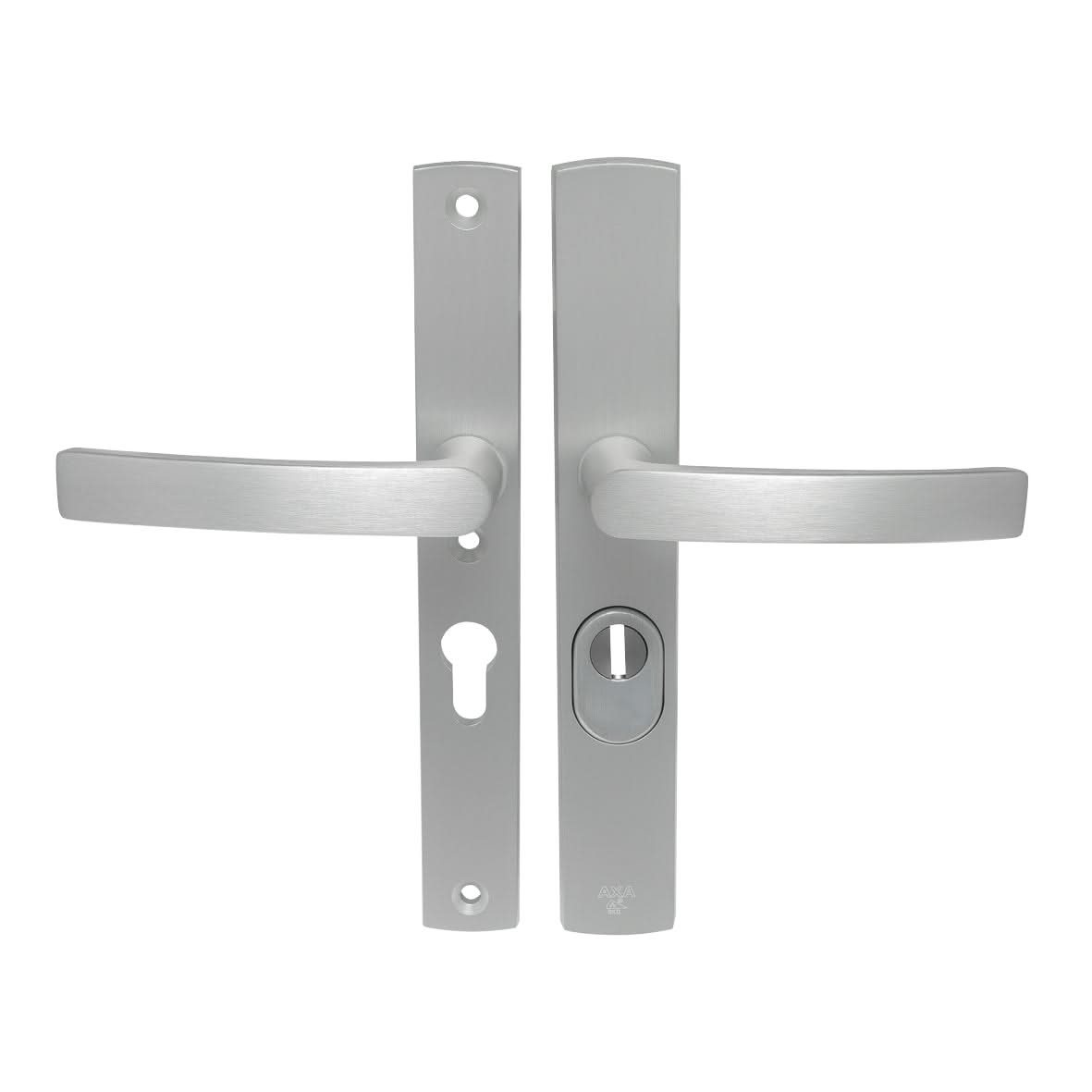 AXA | Veiligheidsbeslag Curve Plus | Smal kruk Blok | PC55 | Anti-kerntrek | Aluminium naturel