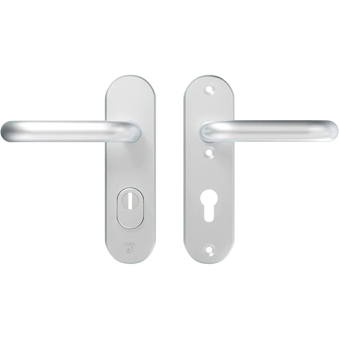 AXA | Veiligheidsbeslag Oval Plus | Kort kruk U | PC72 | SKG3 | Anti-kerntrek | Aluminium naturel