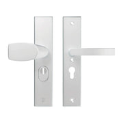 Veiligheidsbeslag Edge Plus Wing-knop+kruk Blok PC55 anti-kerntrek/omkeerbaar/252x52x12/alu. F1/SKG3 - Deurbeslag-expert