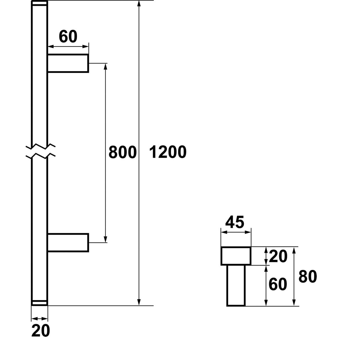 AXA Deurgreep Amsterdam recht 1200 Aluminum