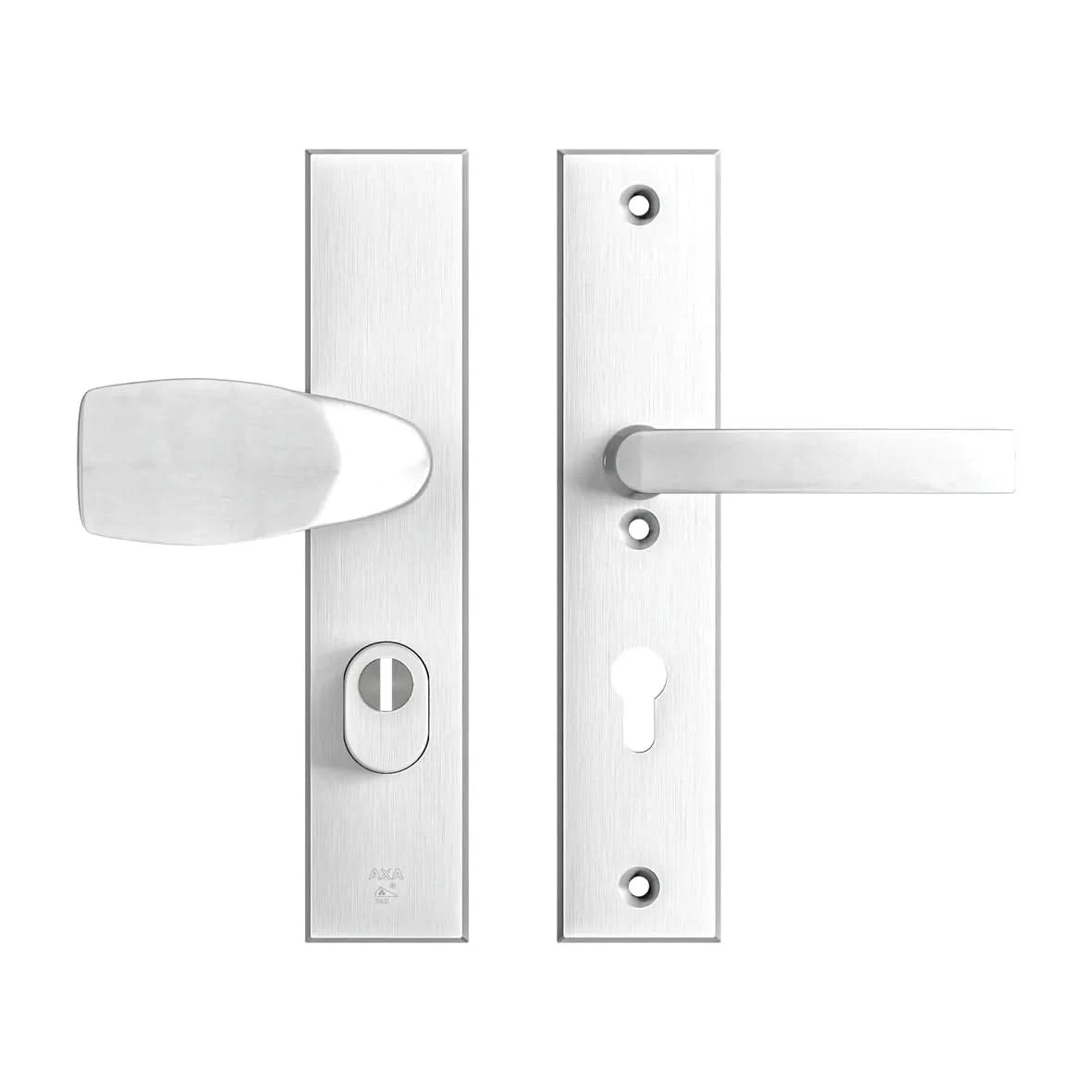 AXA | Veiligheidsbeslag Edge Plus | Kruk Wing+Blok | PC72 | Anti-kerntrek | Aluminium naturel