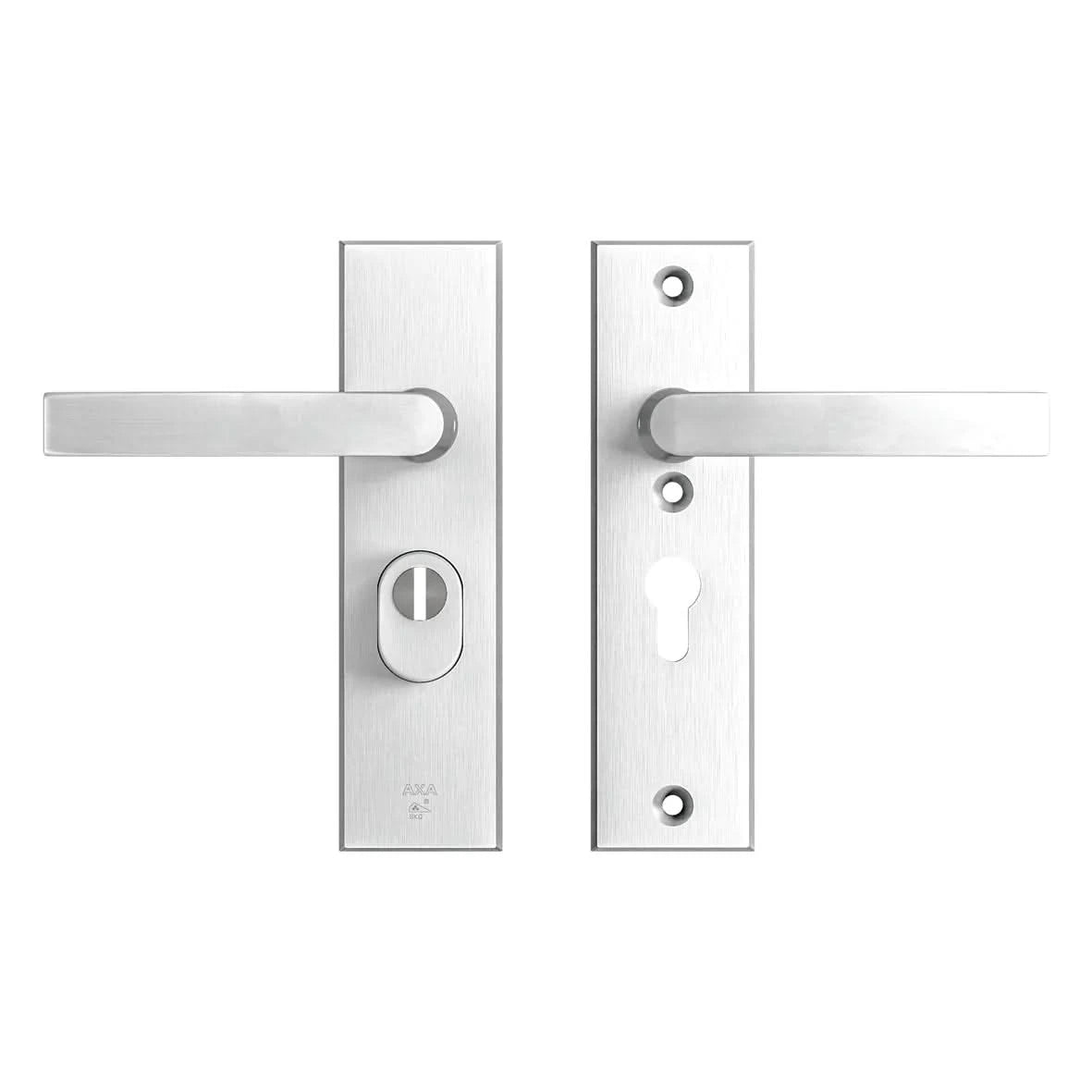 AXA | Veiligheidsbeslag Edge Plus | Kort kruk Blok | PC55 | Anti-kerntrek | Aluminium naturel