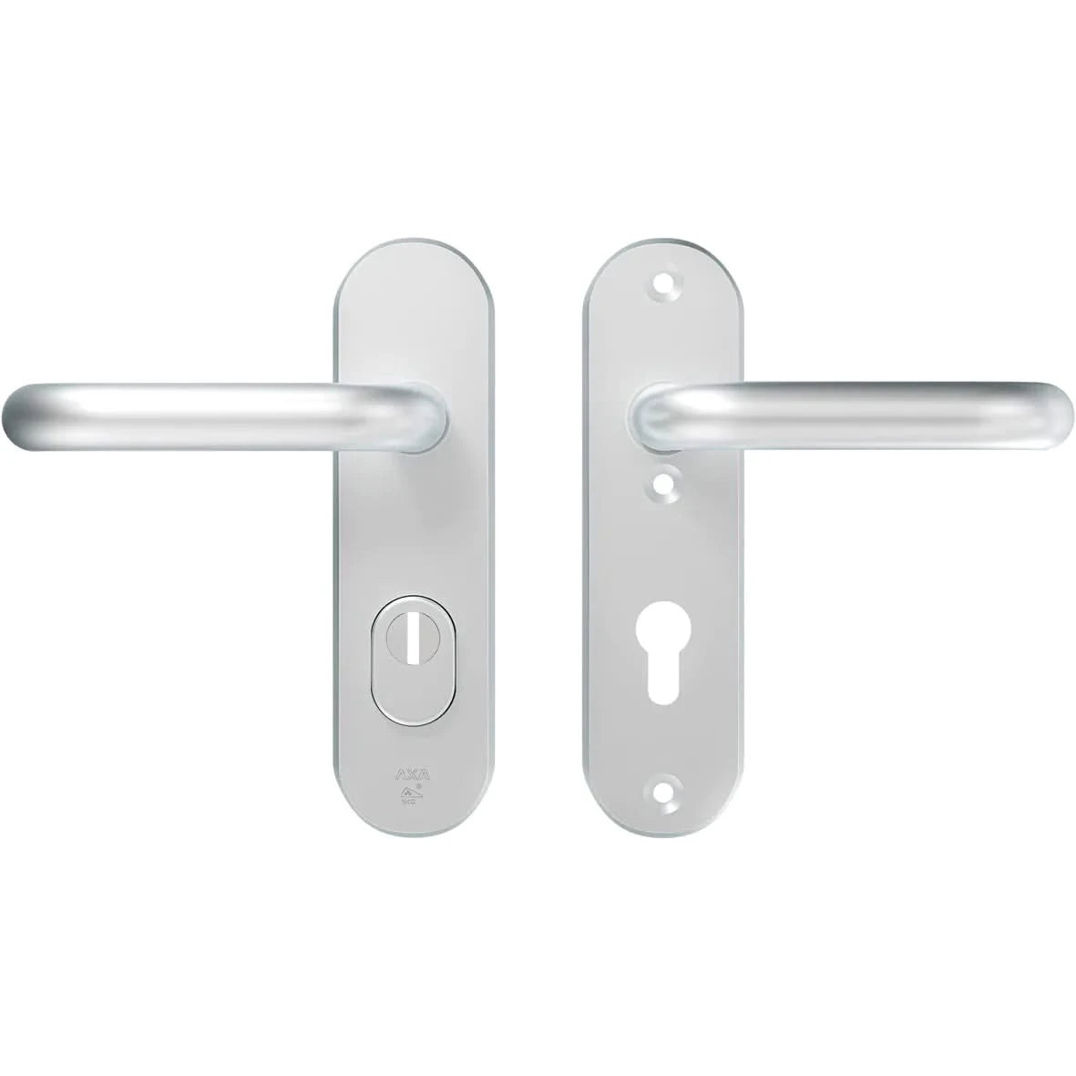 AXA | Veiligheidsbeslag Oval Plus | Kort kruk U | PC72 | Anti-kerntrek | Aluminium naturel