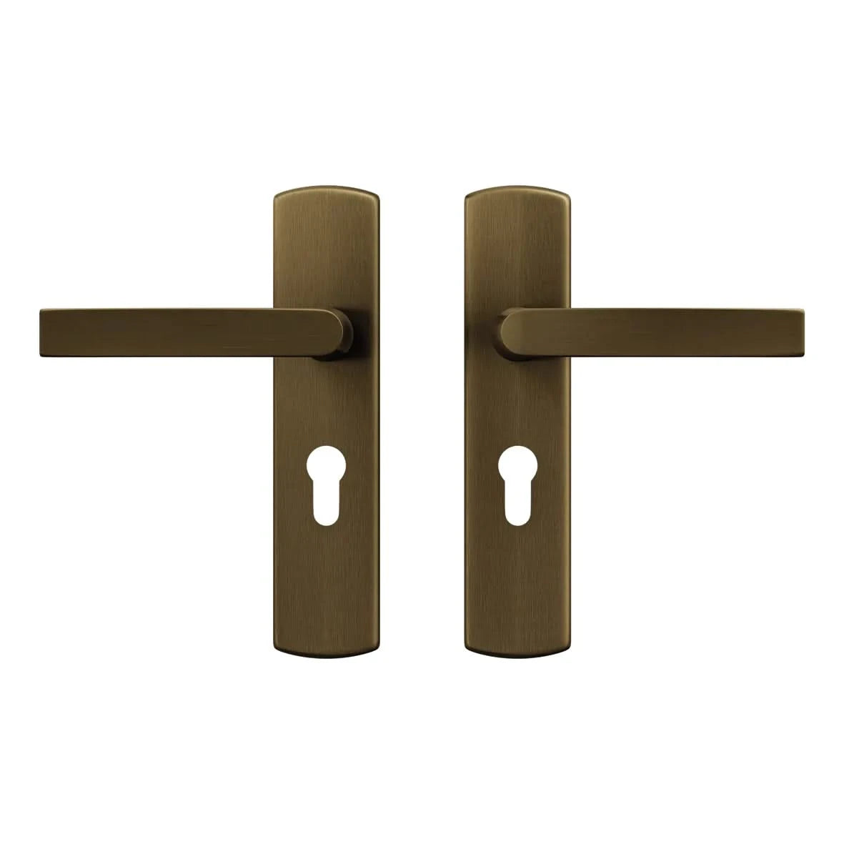 AXA Binnendeurbeslag Curve Klik kruk PC55 Brons – Deurkruk op schild PC55 Brons