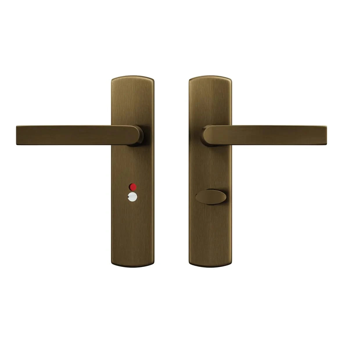 AXA Binnendeurbeslag Curve Klik kruk Blok Toilet 63-8 Brons - Deurkruk op schild - Deurbeslag-expert