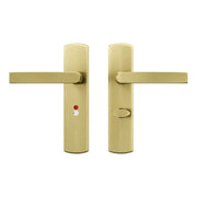 AXA Binnendeurbeslag Curve Klik kruk Toilet 63-8 Goud – Deurkruk op schild toilet