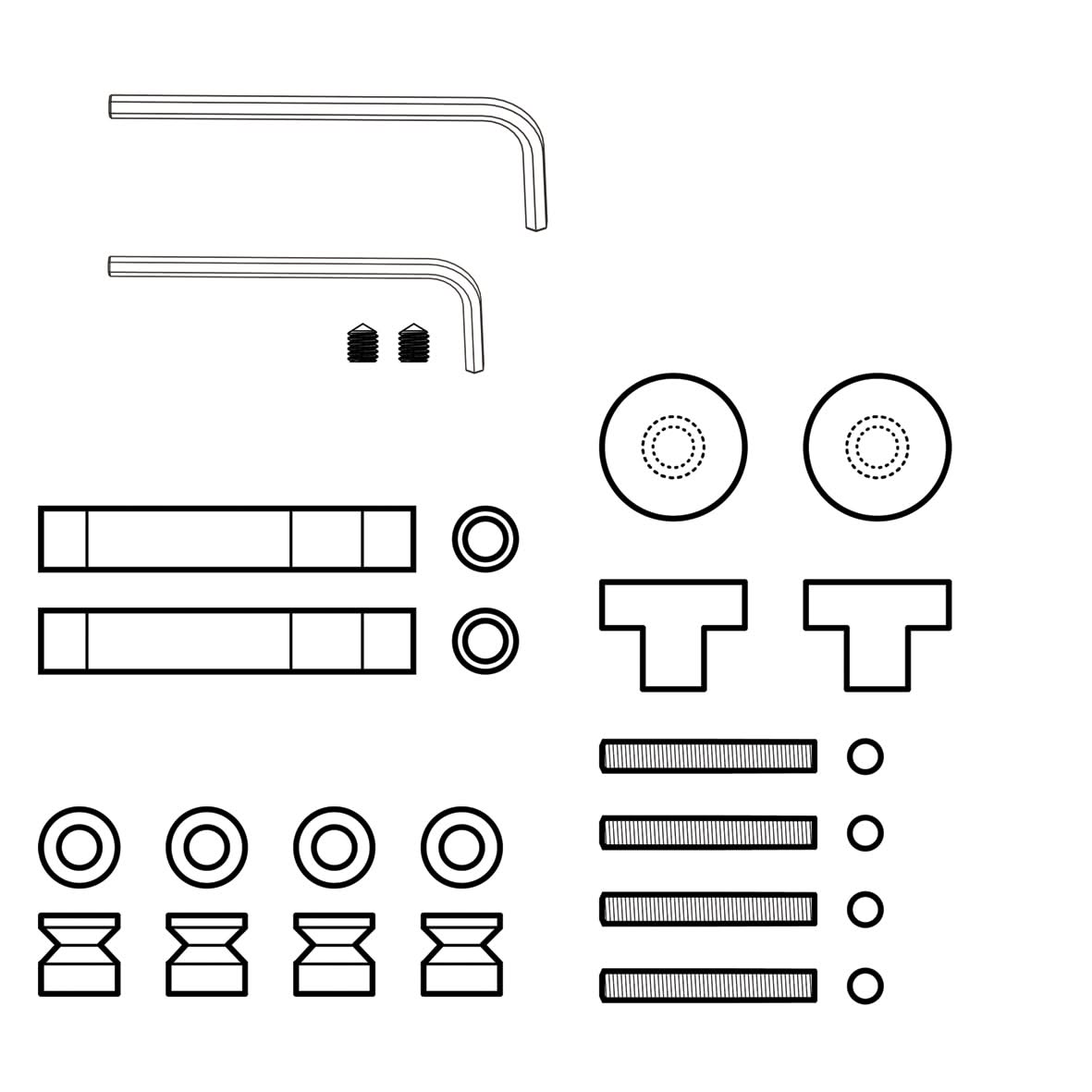 AXA Montage set deurgreep enkelzijdig D Aluminum Zwart