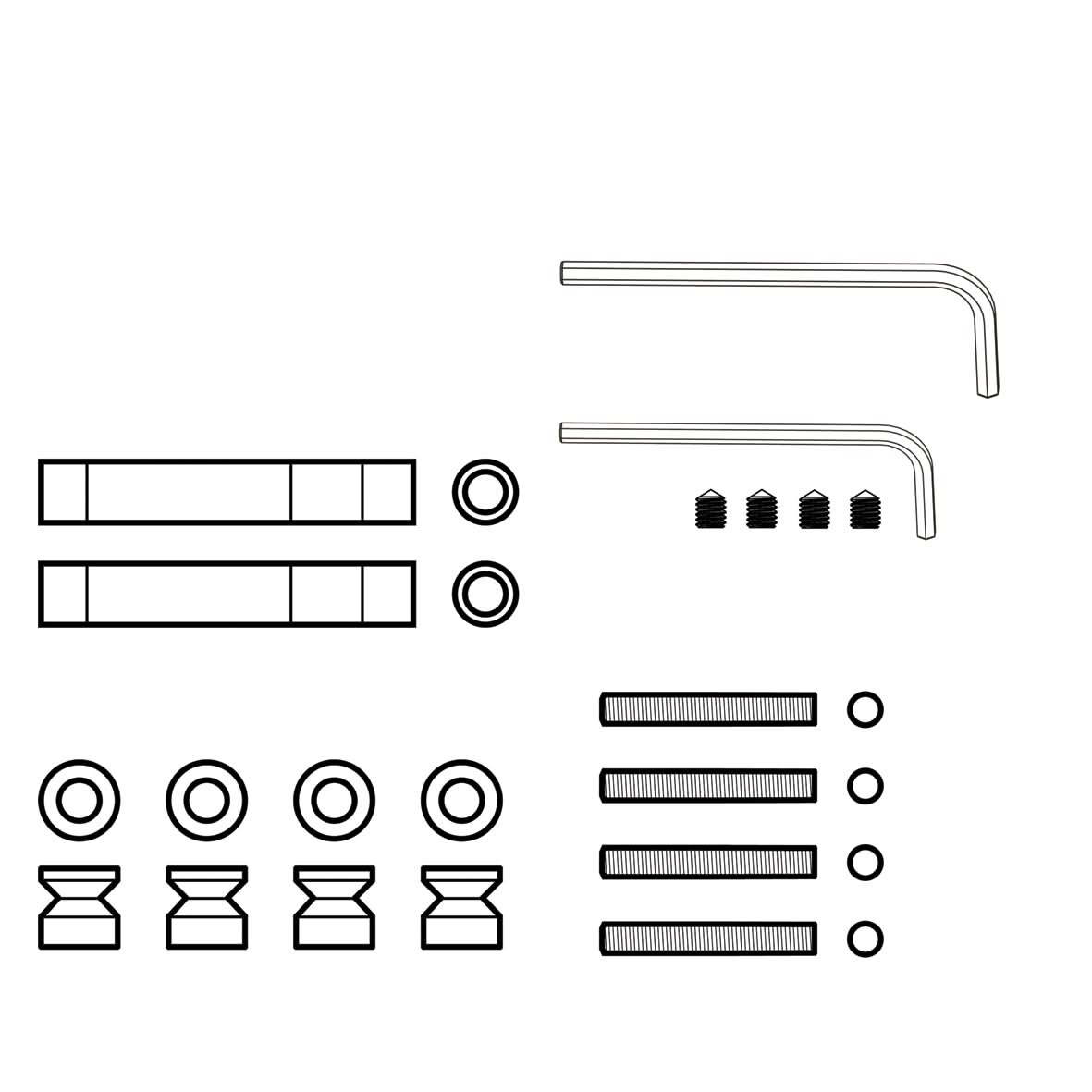 AXA Montage set deurgrepen dubbelzijdig B Aluminum