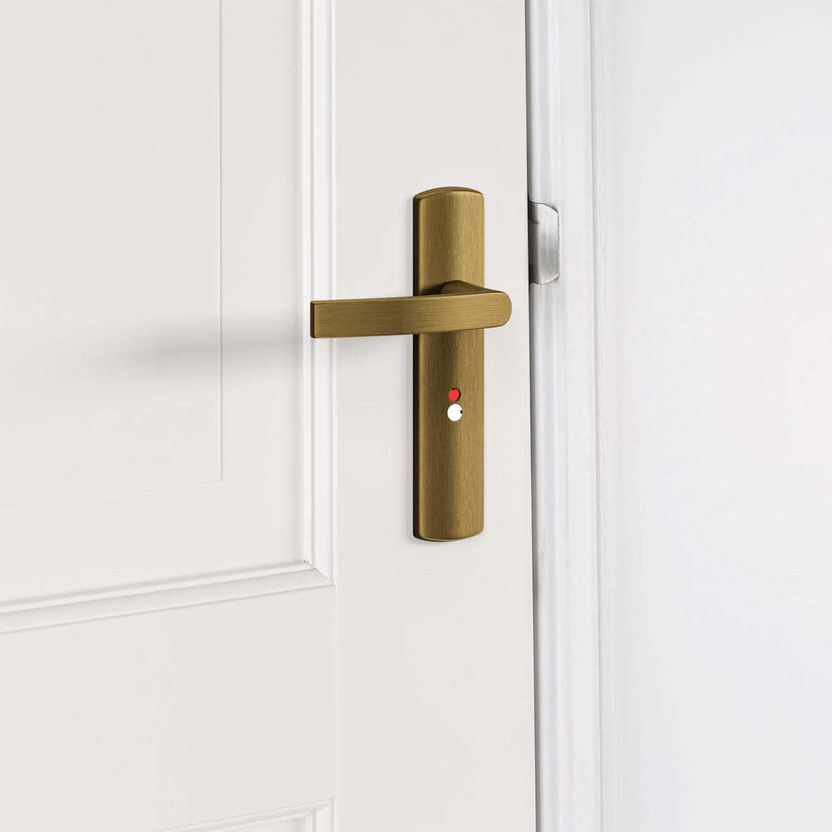 AXA Binnendeurbeslag Curve Klik kruk Blok Toilet 63-8 Brons - Deurkruk op schild - Deurbeslag-expert