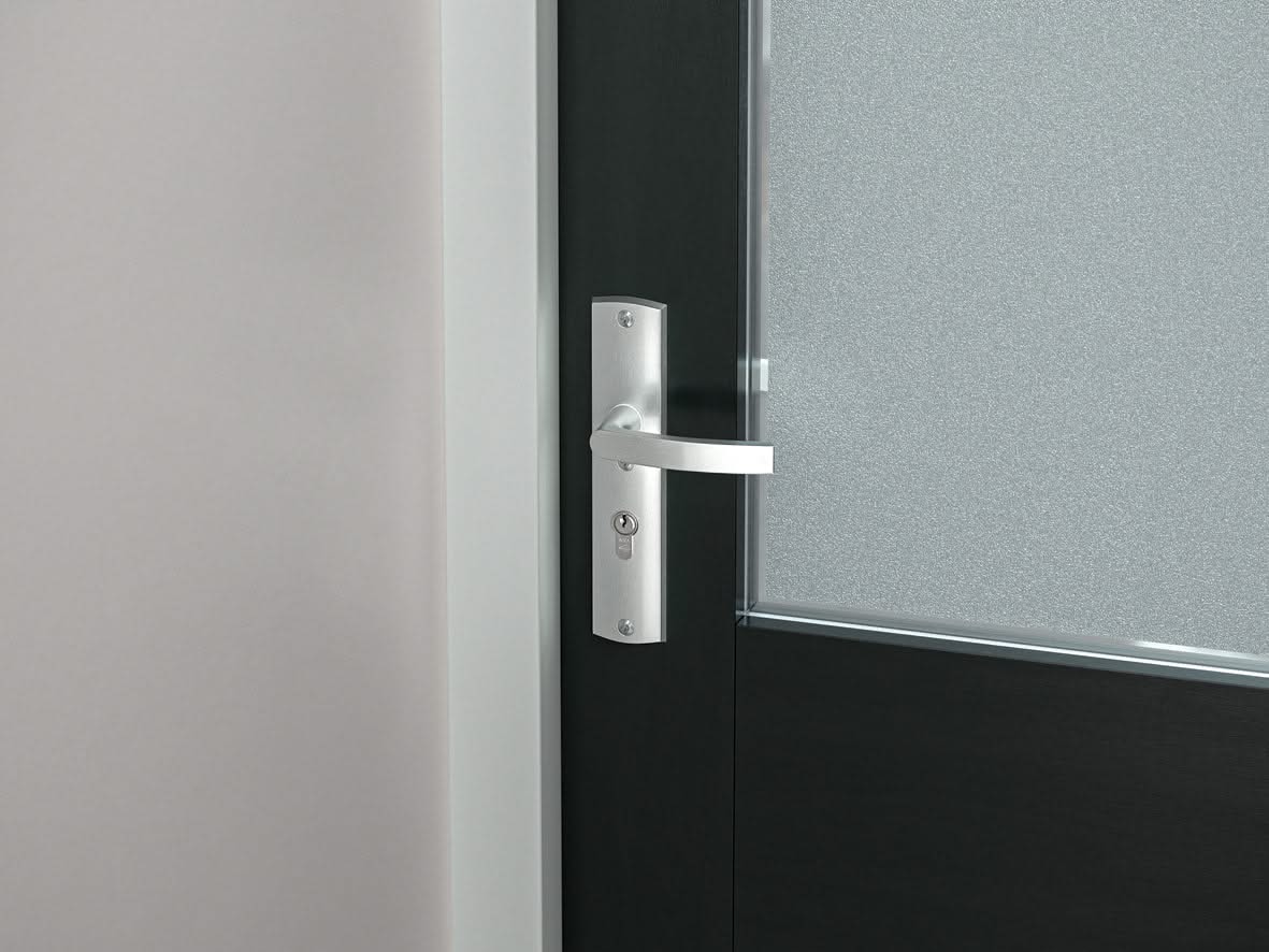 AXA | Veiligheidsbeslag Curve Plus | Kruk Blok | PC55 | Anti-kerntrek | Aluminium naturel - Deurbeslag-expert