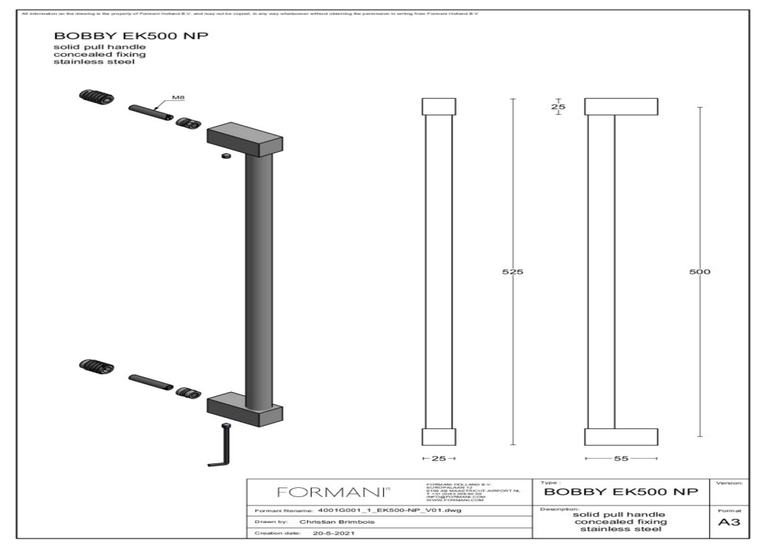 Formani | EK500 NP | Deurgreep | PVD mat zwart