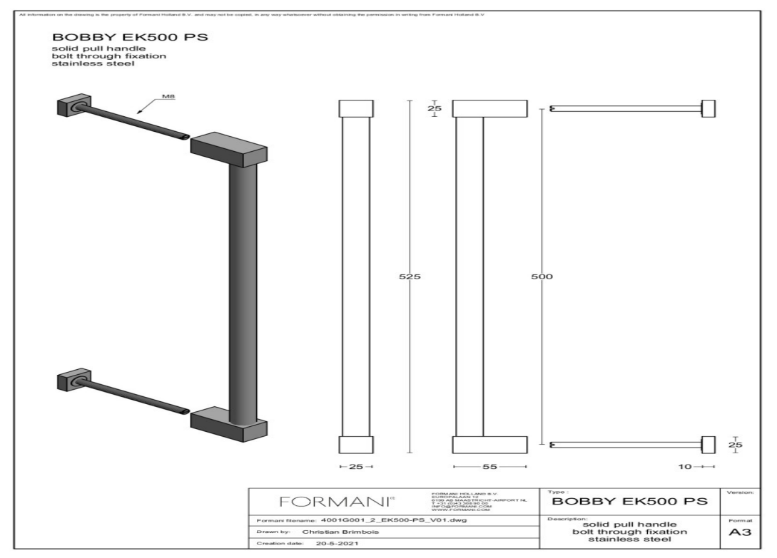 Formani | EK500 PS | Deurgreep | brons