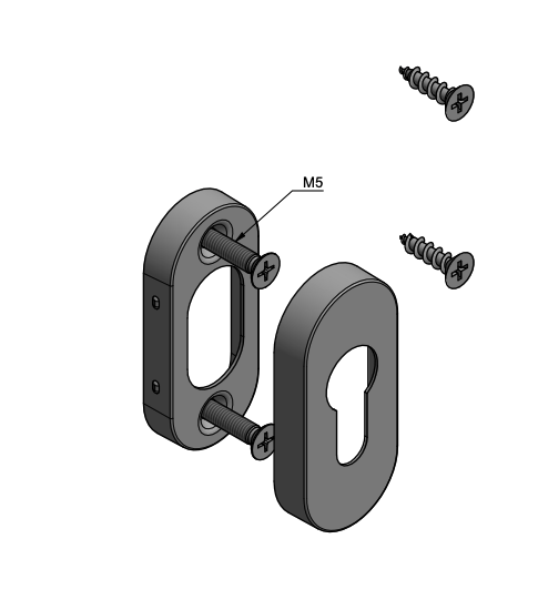 Formani | Cilinderplaatje Ovaal BASIC LBY32 | Zwart mat