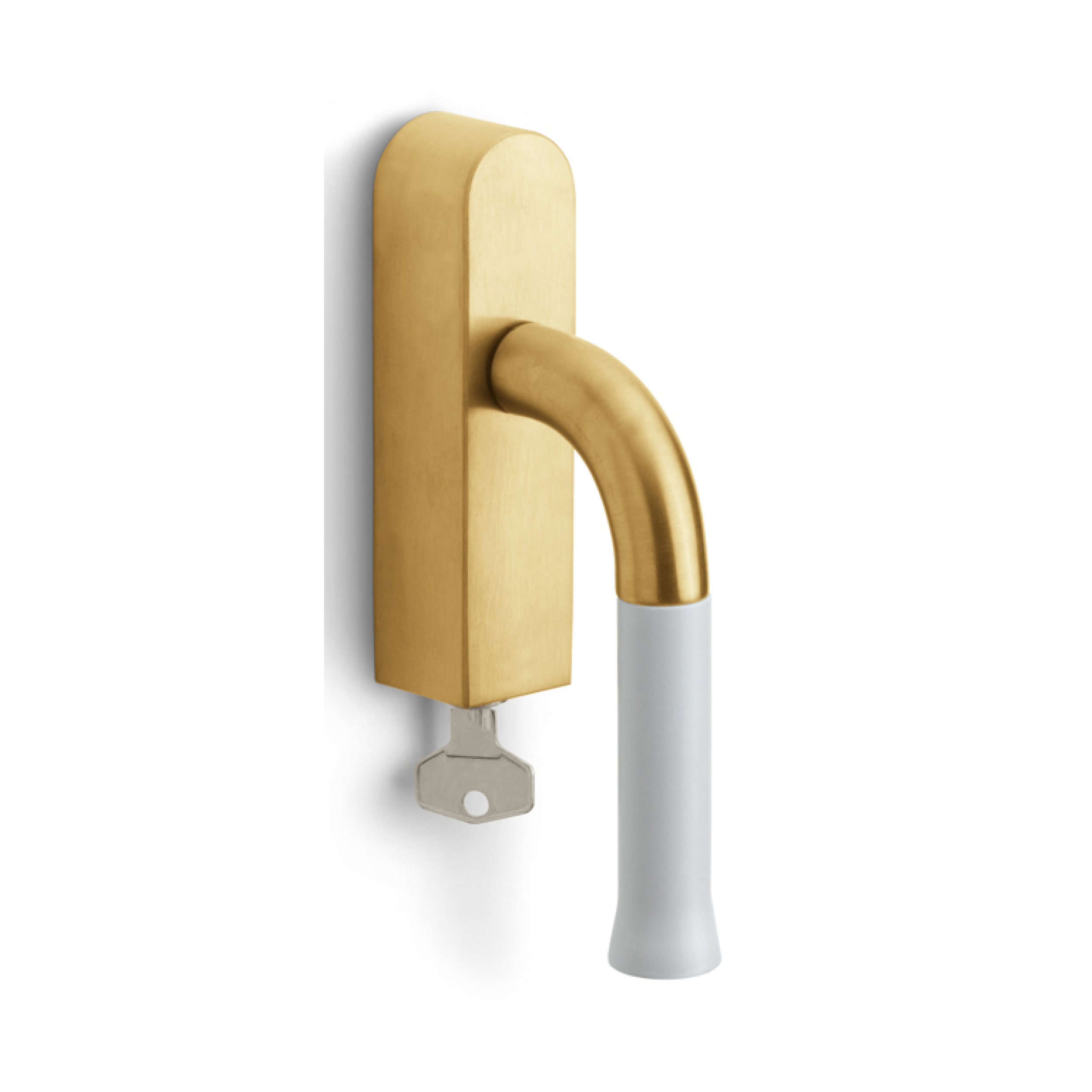 Formani EV101-DKLOCK-O draaikiepgarnituur afsluitbaar PVD mat goud/ wit rechts/ linksdraaiend