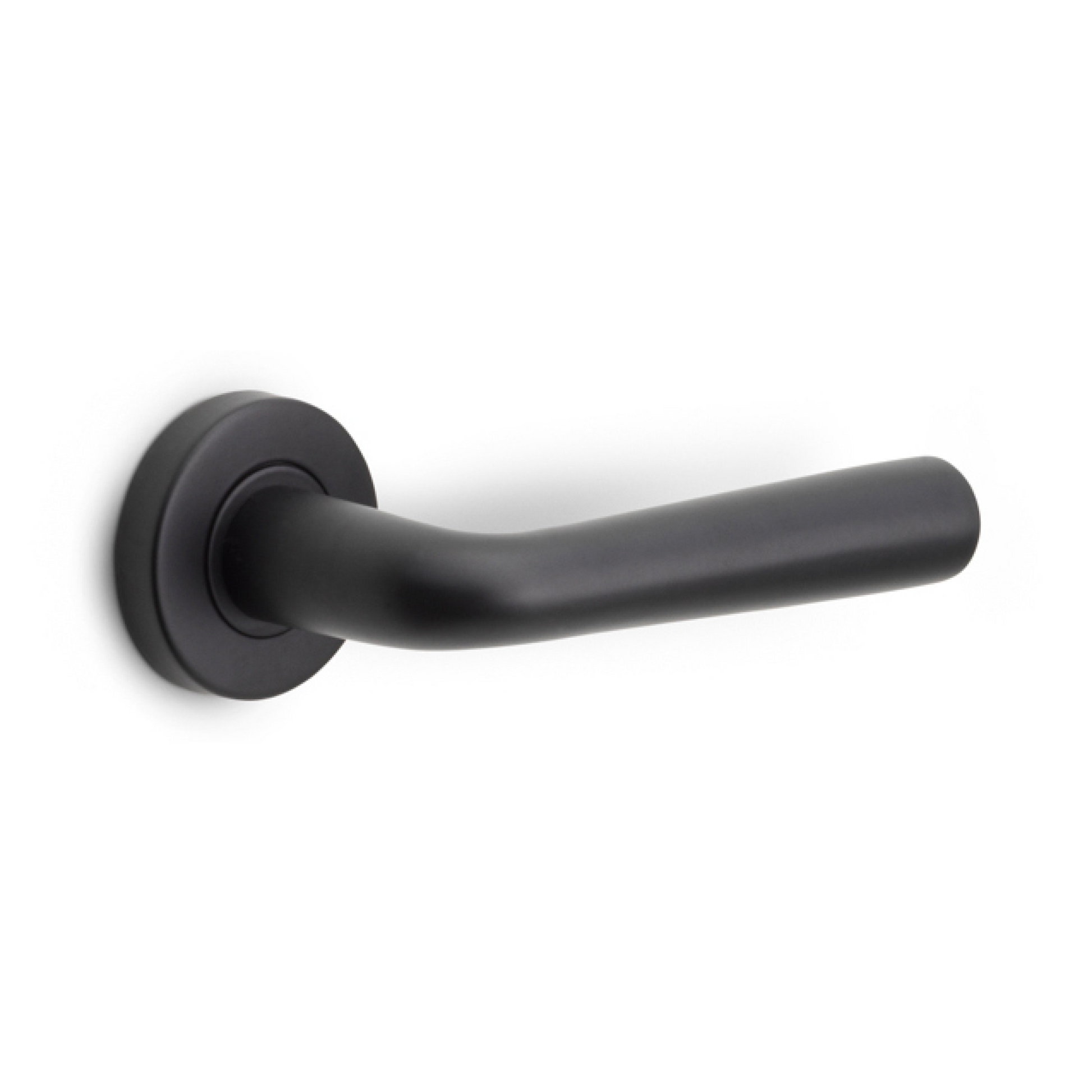 Formani | Deurkruk BASIC LB10 op ronde rozet | Zwart mat