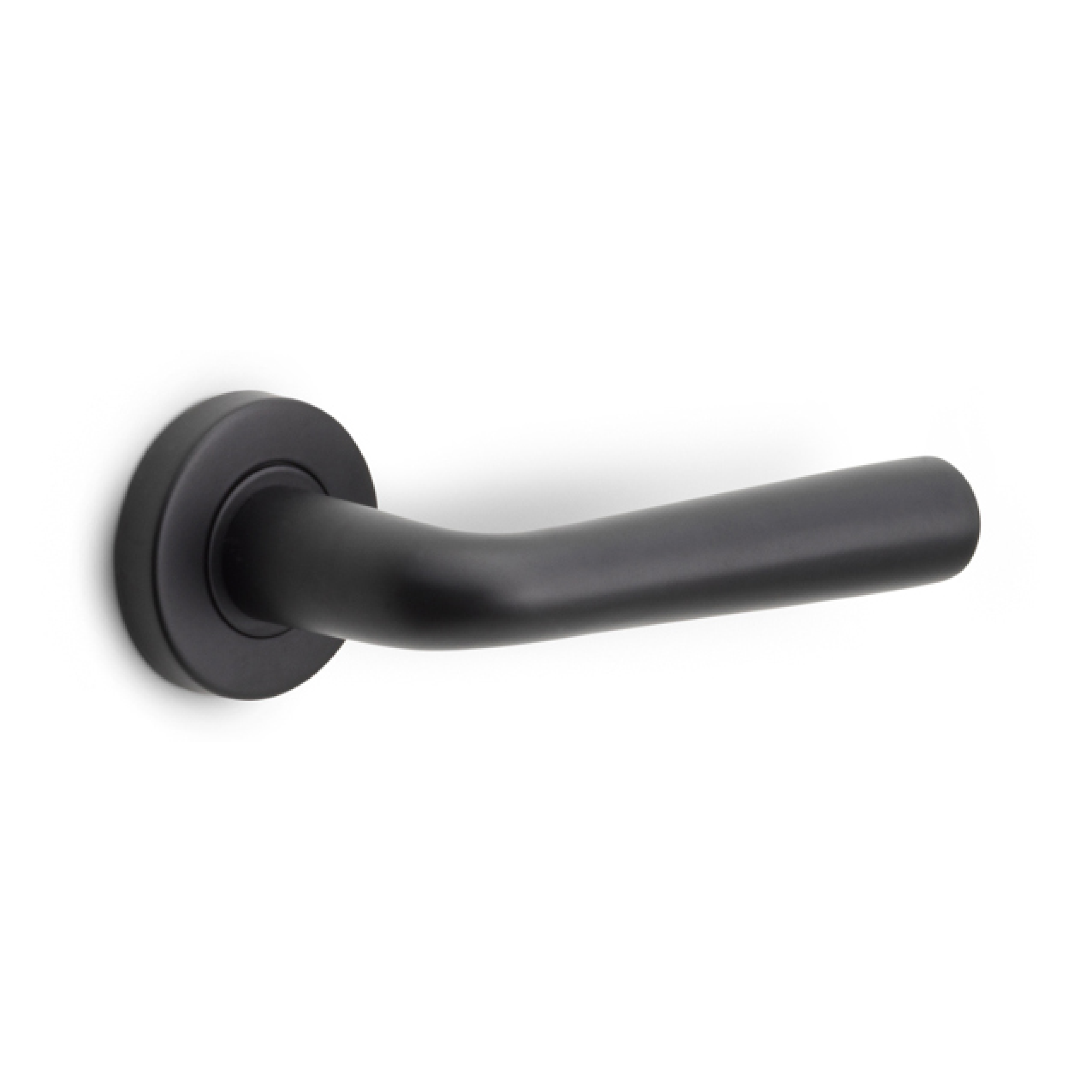 Formani | Deurkruk BASIC LB10 op ronde rozet | Zwart mat