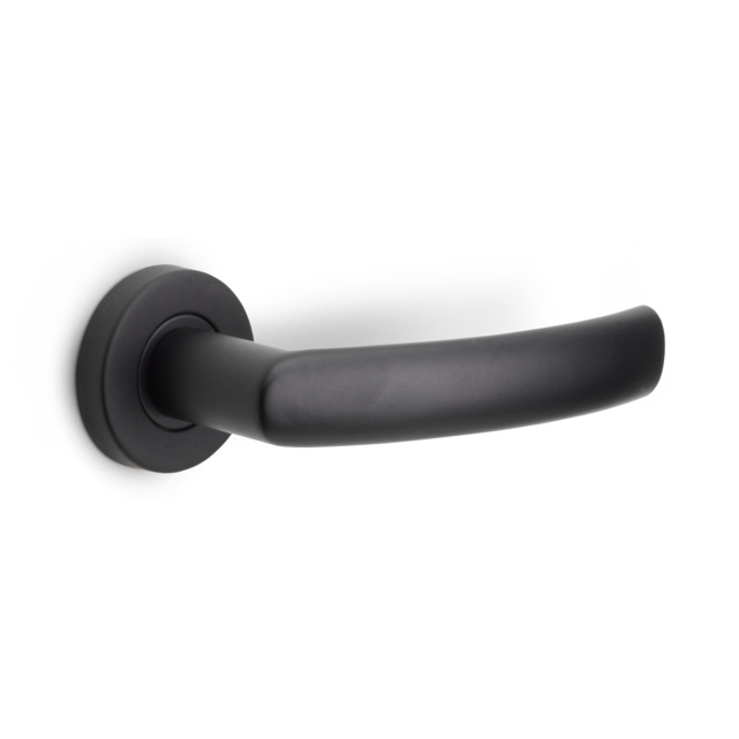 Formani | Deurkruk BASIC LB14 op ronde rozet | Zwart mat