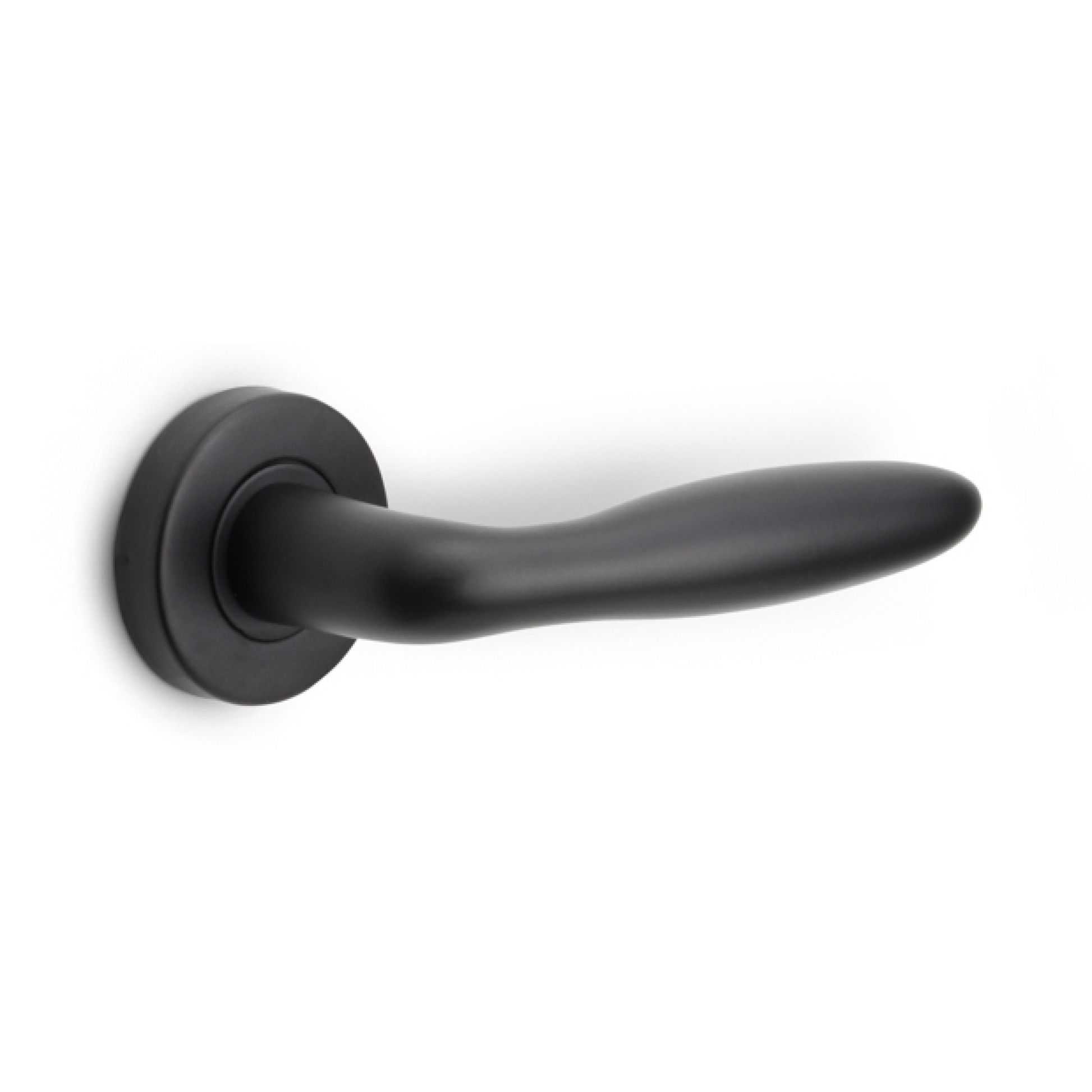 Formani | Deurkruk BASIC LB18 op ronde rozet | Zwart mat