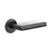 Formani BASIC LB2-19 deurkruk op ronde rozet PVD gunmetal - vooraanzicht