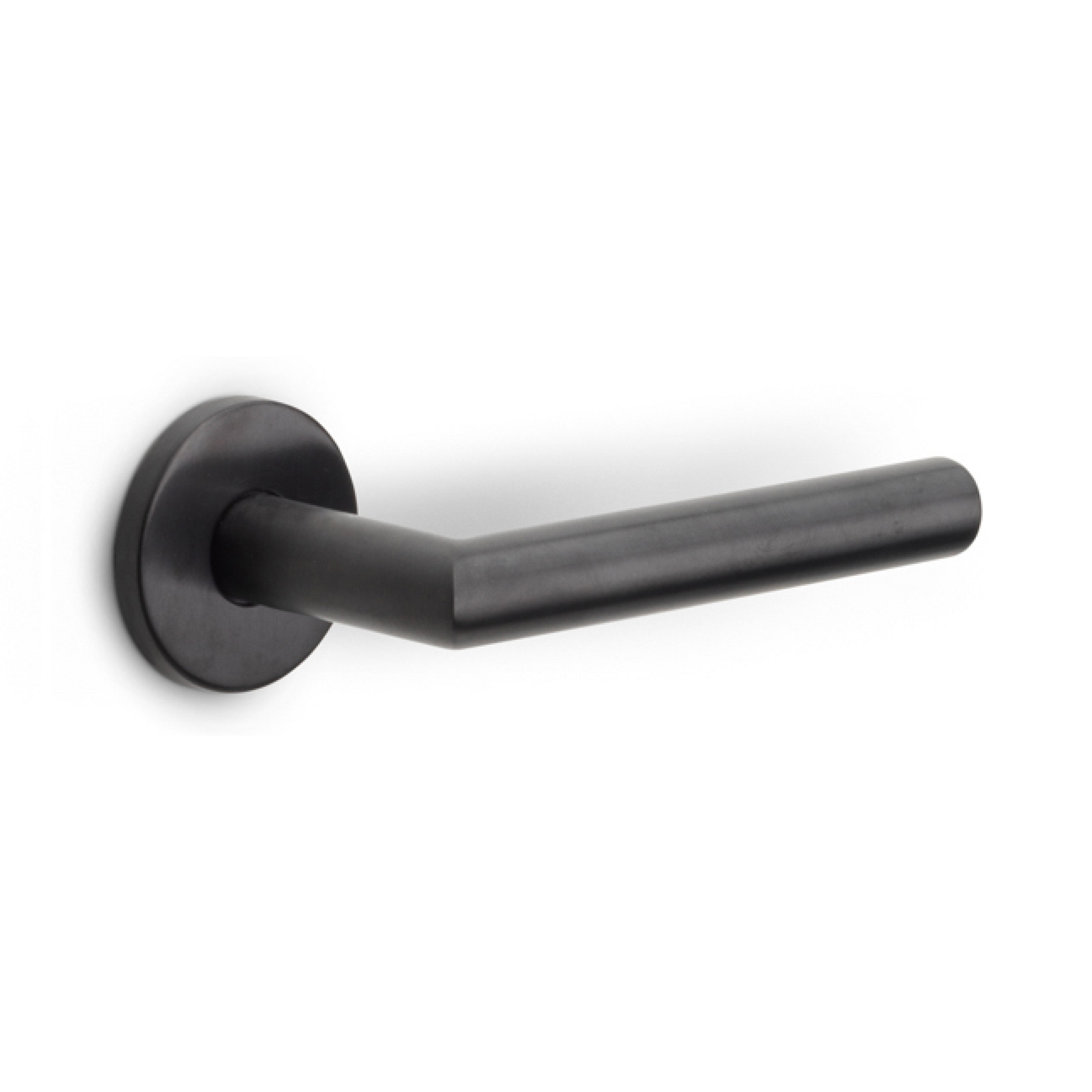 Formani BASIC LB2-19 deurkruk op ronde rozet PVD gunmetal - vooraanzicht