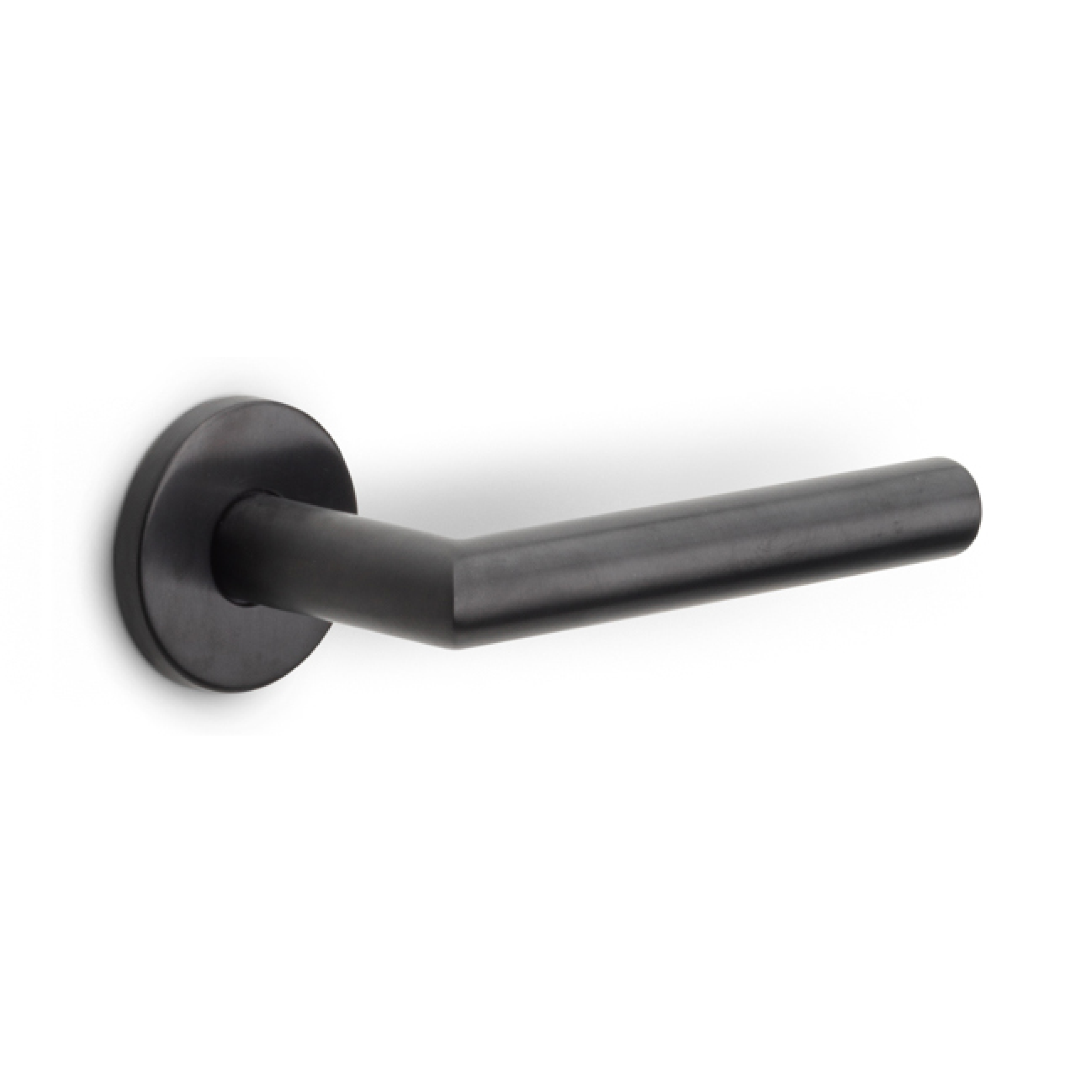 Formani BASIC LB2-19 deurkruk op ronde rozet PVD gunmetal - vooraanzicht