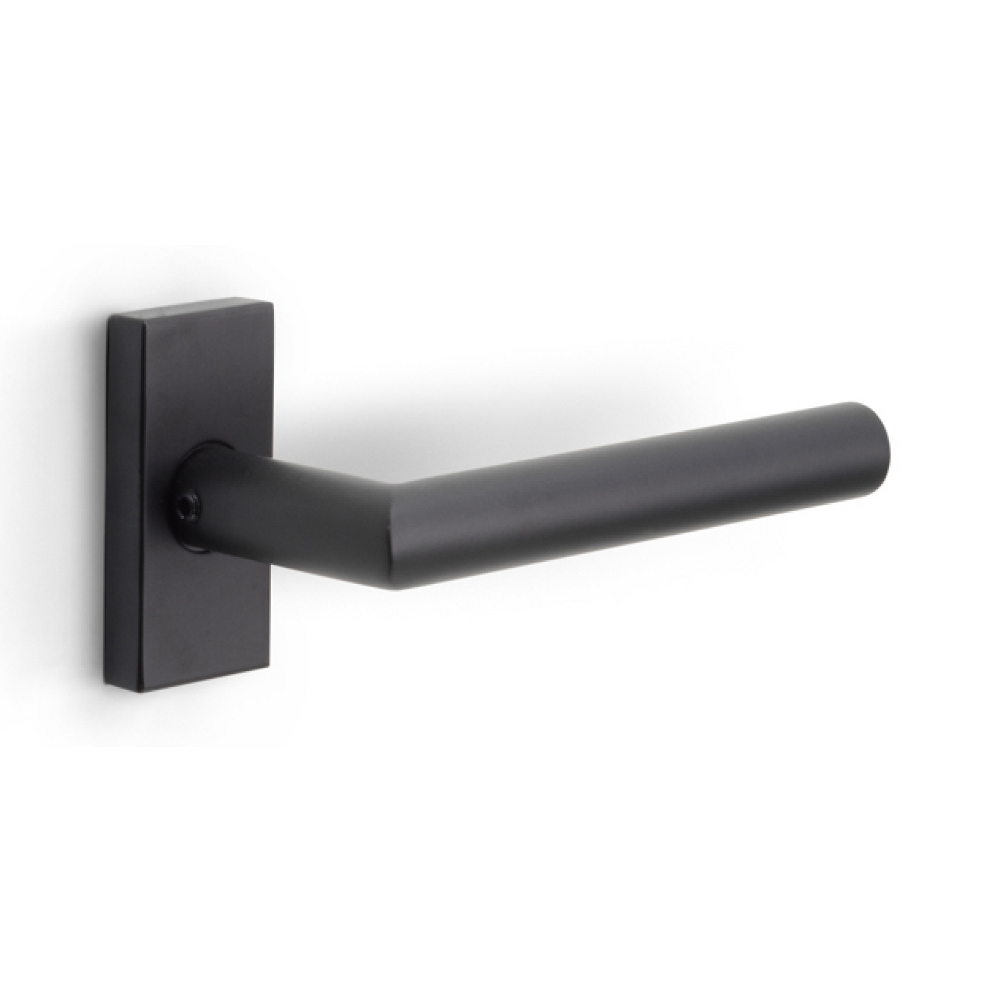 Formani | Deurkruk BASIC LB2-19Q32G op rechthoekig rozet | Zwart mat