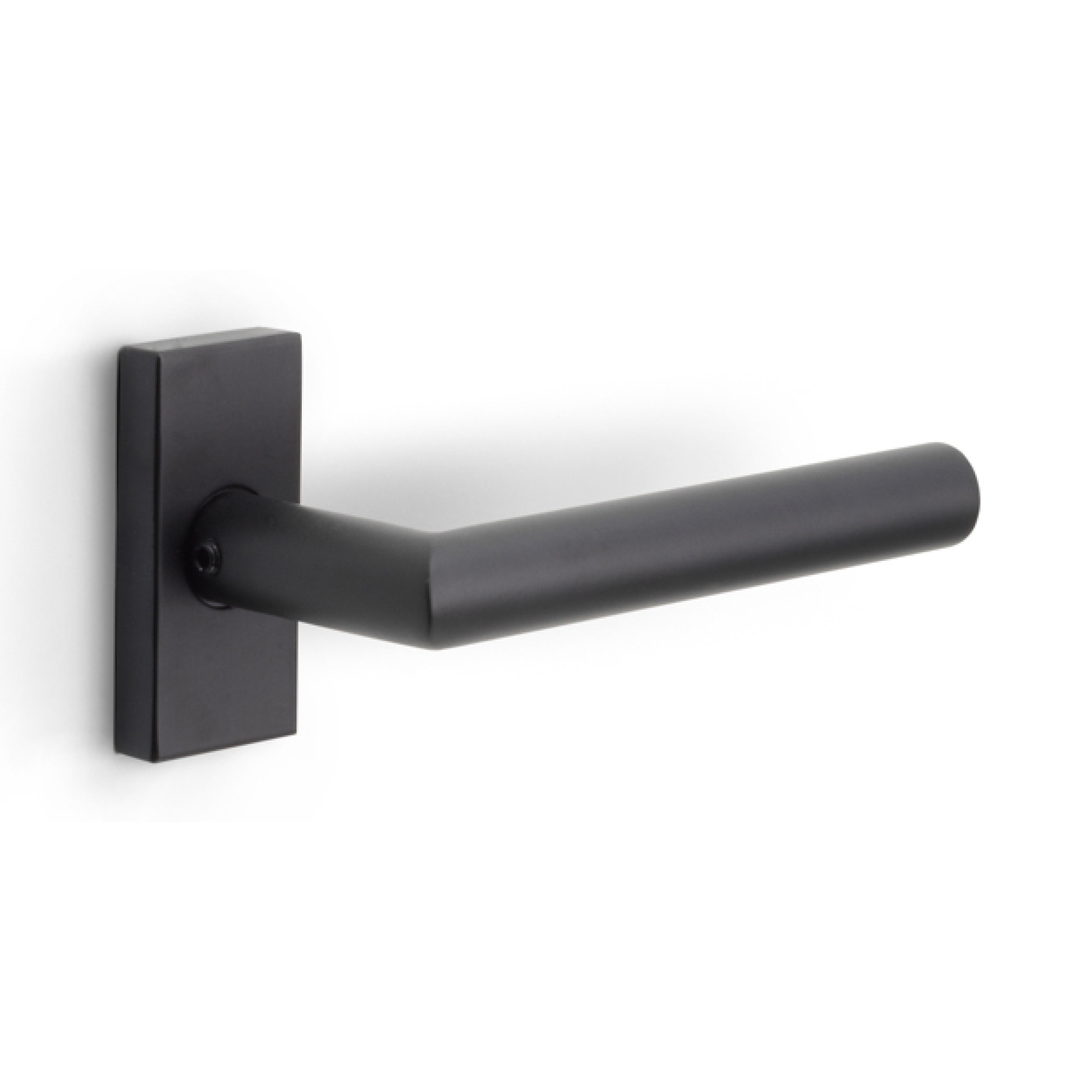 Formani | Deurkruk BASIC LB2-19Q32G op rechthoekig rozet | Zwart mat