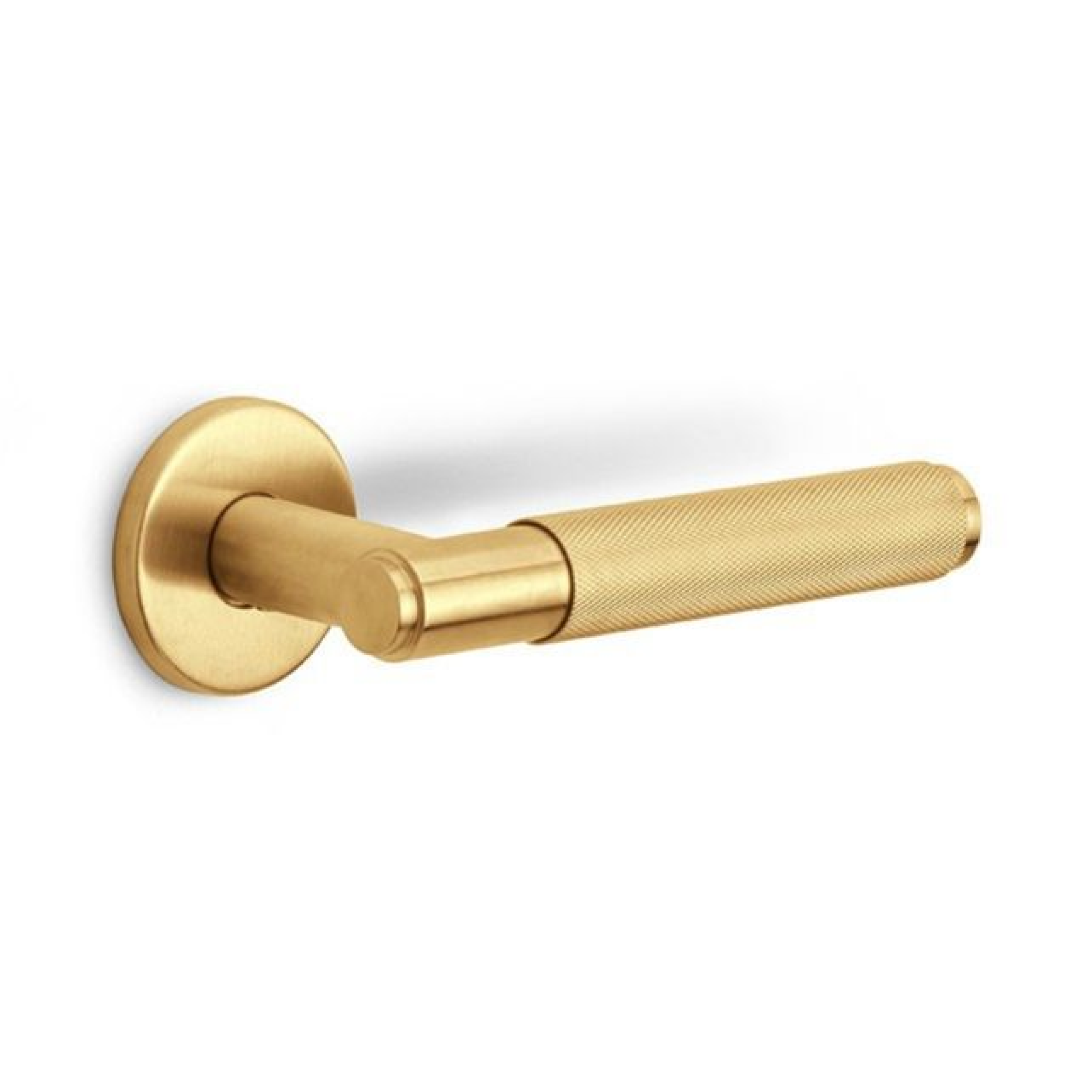 Deurkruk Formani | BASICS | LB5-22 | ronde rozet | PVD Mat Goud - Deurbeslag-expert
