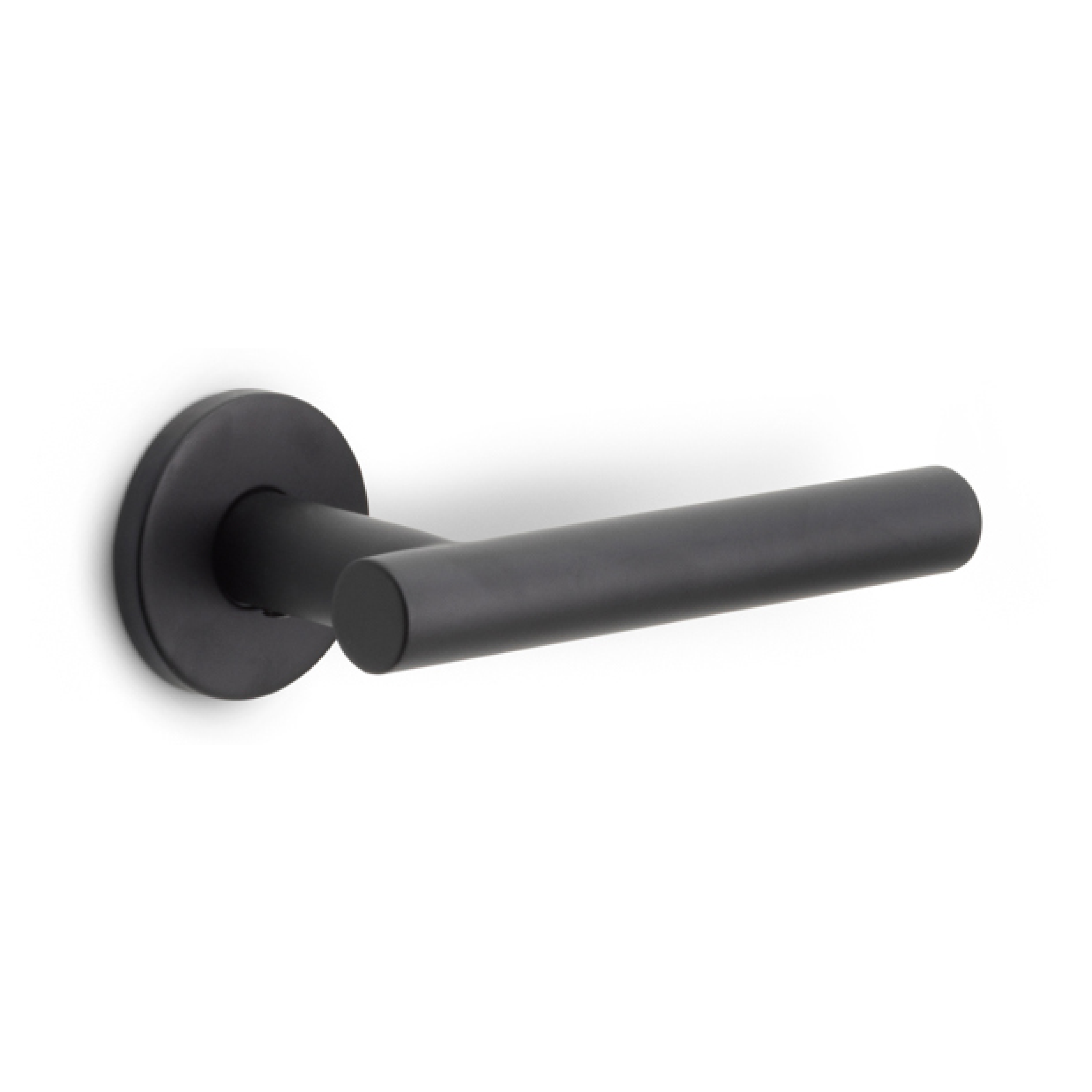 Formani | Deurkruk BASIC LB7-19 op ronde rozet | Zwart mat